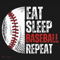 Eat Sleep Baseball Repeat Funny Baseball Players Kids T-Shirt thumb 4