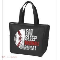 Eat Sleep Baseball Repeat Funny Baseball Players Tote Bag thumb 3