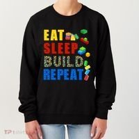 Eat Sleep Build Repeat Building Bricks Blocks Master Builder Women's Sweatshirt thumb 0