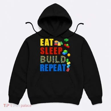 Eat Sleep Build Repeat Building Bricks Blocks Master Builder Hoodie