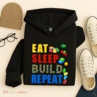 Eat Sleep Build Repeat Building Bricks Blocks Master Builder Hoodie thumb 4