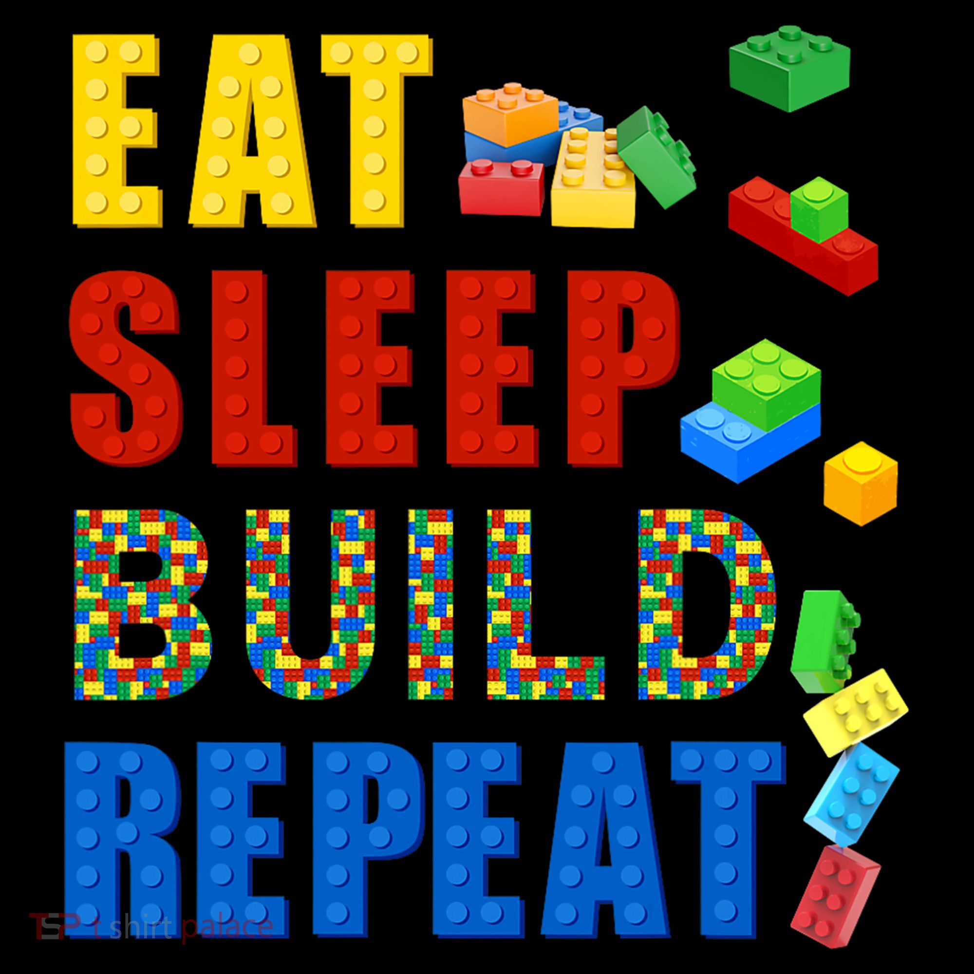 Eat Sleep Build Repeat Building Bricks Blocks Master Builder Hoodie