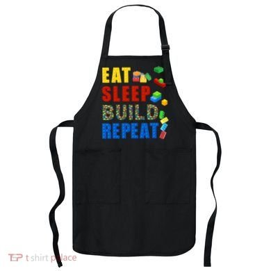 Eat Sleep Build Repeat Building Bricks Blocks Master Builder Apron