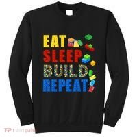 Eat Sleep Build Repeat Building Bricks Blocks Master Builder Sweatshirt thumb 0