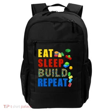 Eat Sleep Build Repeat Building Bricks Blocks Master Builder Backpack