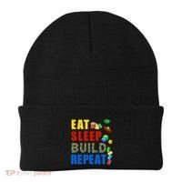Eat Sleep Build Repeat Building Bricks Blocks Master Builder Beanie thumb 0