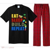 Eat Sleep Build Repeat Building Bricks Blocks Master Builder Pajama Set thumb 0