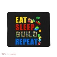 Eat Sleep Build Repeat Building Bricks Blocks Master Builder Mousepad thumb 0