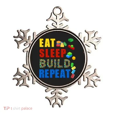 Eat Sleep Build Repeat Building Bricks Blocks Master Builder Ornament
