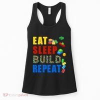 Eat Sleep Build Repeat Building Bricks Blocks Master Builder Women's Tank Top thumb 0