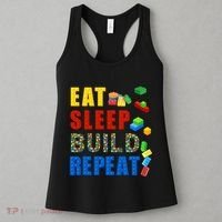Eat Sleep Build Repeat Building Bricks Blocks Master Builder Women's Tank Top thumb 3