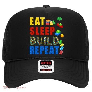 Eat Sleep Build Repeat Building Bricks Blocks Master Builder Hat