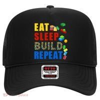 Eat Sleep Build Repeat Building Bricks Blocks Master Builder Hat thumb 0