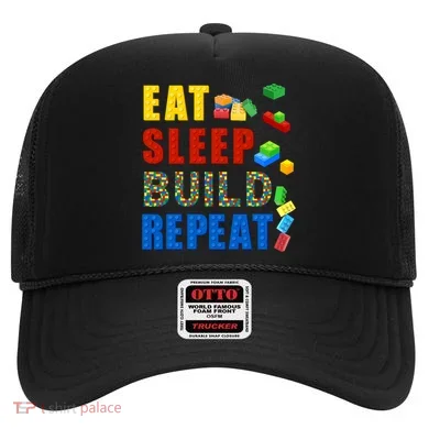 Eat Sleep Build Repeat Building Bricks Blocks Master Builder Hat
