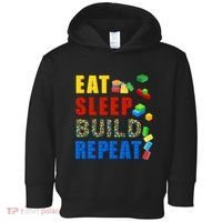 Eat Sleep Build Repeat Building Bricks Blocks Master Builder Toddler Hoodie thumb 0