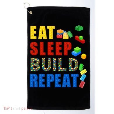 Eat Sleep Build Repeat Building Bricks Blocks Master Builder Golf Towel