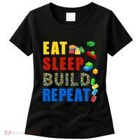 Eat Sleep Build Repeat Building Bricks Blocks Master Builder Women's T-Shirt thumb 0