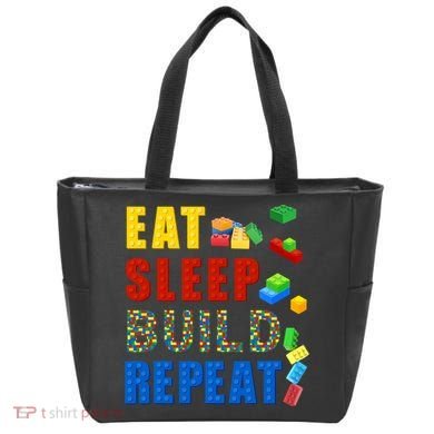 Eat Sleep Build Repeat Building Bricks Blocks Master Builder Tote Bag