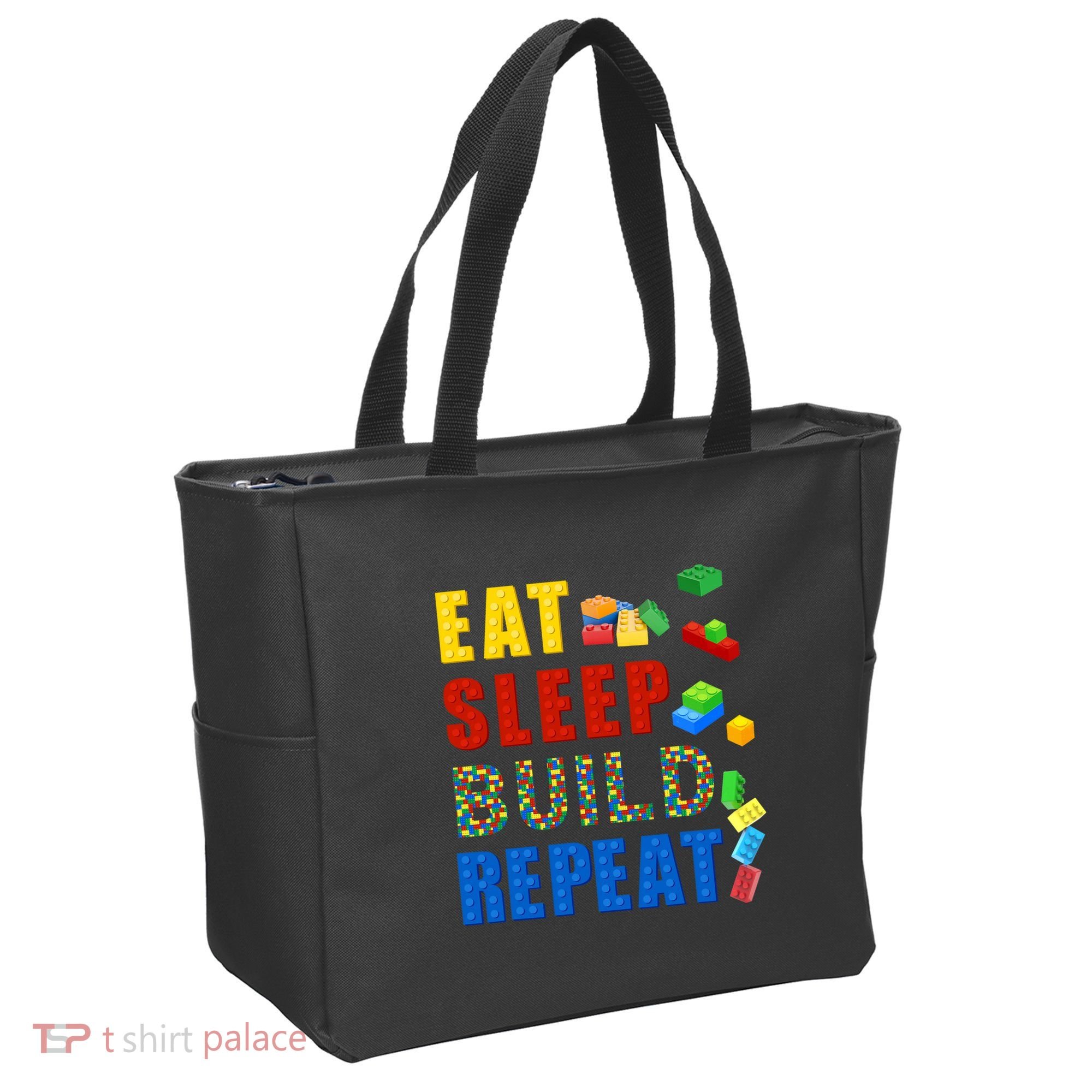 Eat Sleep Build Repeat Building Bricks Blocks Master Builder Tote Bag
