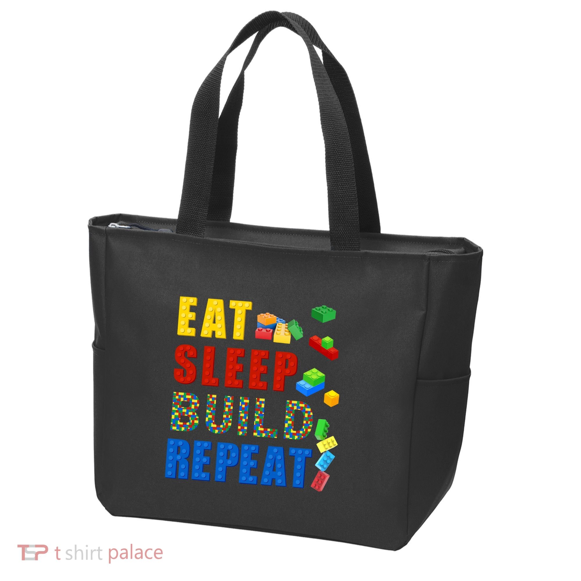 Eat Sleep Build Repeat Building Bricks Blocks Master Builder Tote Bag