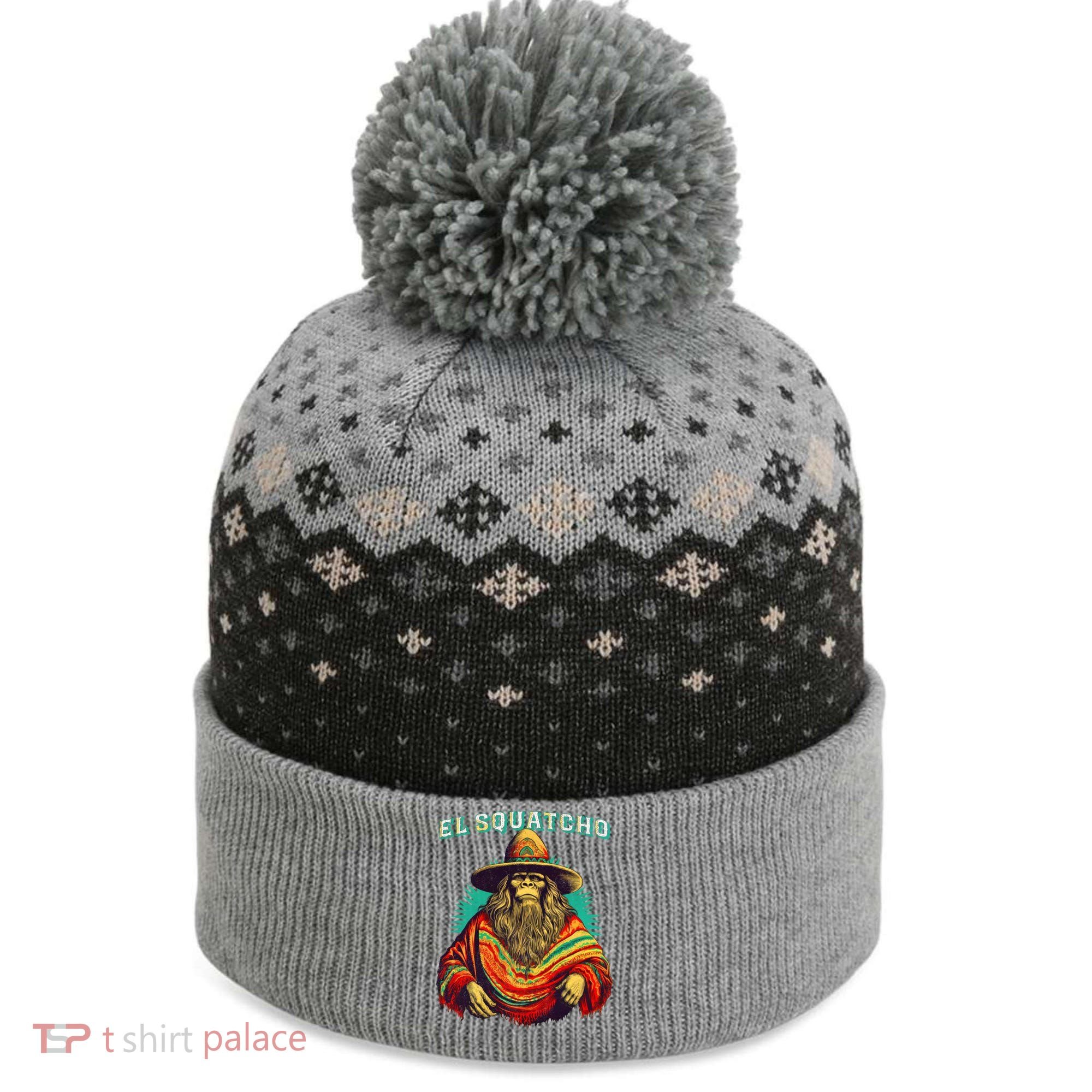 El Squatcho Bigfoot Saquatch The Baniff Cuffed Pom Beanie