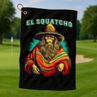 El Squatcho Bigfoot Saquatch Golf Towel thumb 1