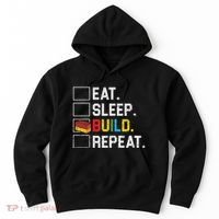 Eat Sleep Build Repeat Master Builder Bricks Blocks Hoodie thumb 0