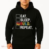 Eat Sleep Build Repeat Master Builder Bricks Blocks Hoodie thumb 2