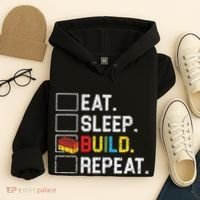 Eat Sleep Build Repeat Master Builder Bricks Blocks Hoodie thumb 4