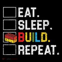 Eat Sleep Build Repeat Master Builder Bricks Blocks Long Sleeve Shirt thumb 2
