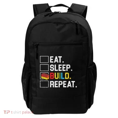 Eat Sleep Build Repeat Master Builder Bricks Blocks Backpack