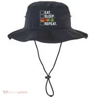 Eat Sleep Build Repeat Master Builder Bricks Blocks Bucket Hat thumb 0