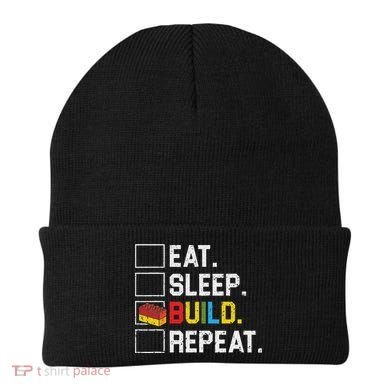 Eat Sleep Build Repeat Master Builder Bricks Blocks Beanie