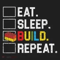 Eat Sleep Build Repeat Master Builder Bricks Blocks Beanie thumb 2