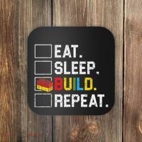 Eat Sleep Build Repeat Master Builder Bricks Blocks Coaster thumb 0