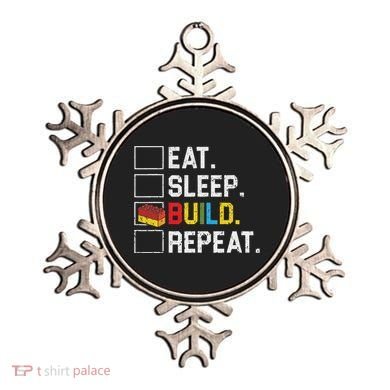 Eat Sleep Build Repeat Master Builder Bricks Blocks Ornament