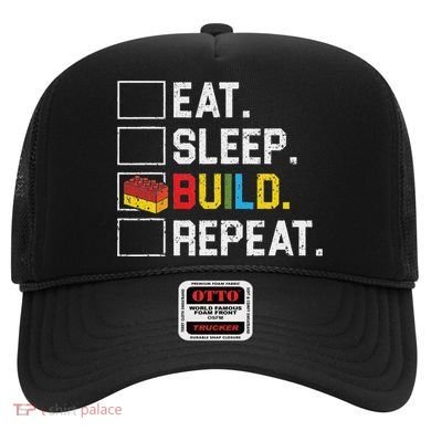 Eat Sleep Build Repeat Master Builder Bricks Blocks Hat