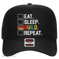 Eat Sleep Build Repeat Master Builder Bricks Blocks Hat thumb 0