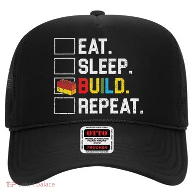 Eat Sleep Build Repeat Master Builder Bricks Blocks Hat