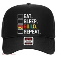 Eat Sleep Build Repeat Master Builder Bricks Blocks Hat thumb 0