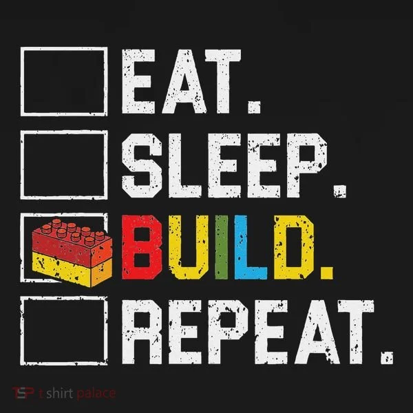 Eat Sleep Build Repeat Master Builder Bricks Blocks Tank Top