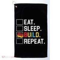 Eat Sleep Build Repeat Master Builder Bricks Blocks Golf Towel thumb 0