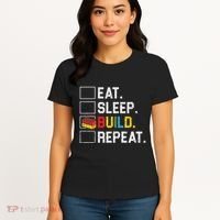 Eat Sleep Build Repeat Master Builder Bricks Blocks Women's T-Shirt thumb 4