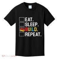 Eat Sleep Build Repeat Master Builder Bricks Blocks Kids T-Shirt thumb 0