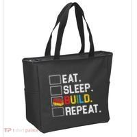 Eat Sleep Build Repeat Master Builder Bricks Blocks Tote Bag thumb 2