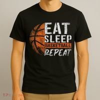 Eat Sleep Basketball Repeat Girls Basketball Player T-Shirt thumb 3