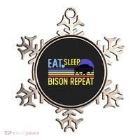 Eat Sleep Bison Repeat Ornament thumb 0