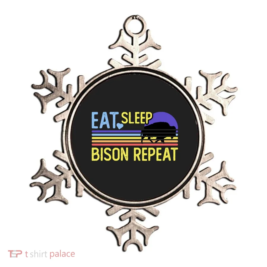 Eat Sleep Bison Repeat Ornament