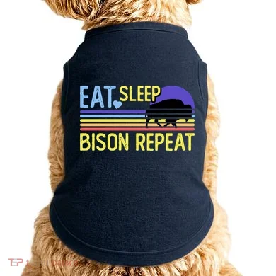 Eat Sleep Bison Repeat Doggie Tank