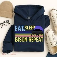 Eat Sleep Bison Repeat Hoodie thumb 4